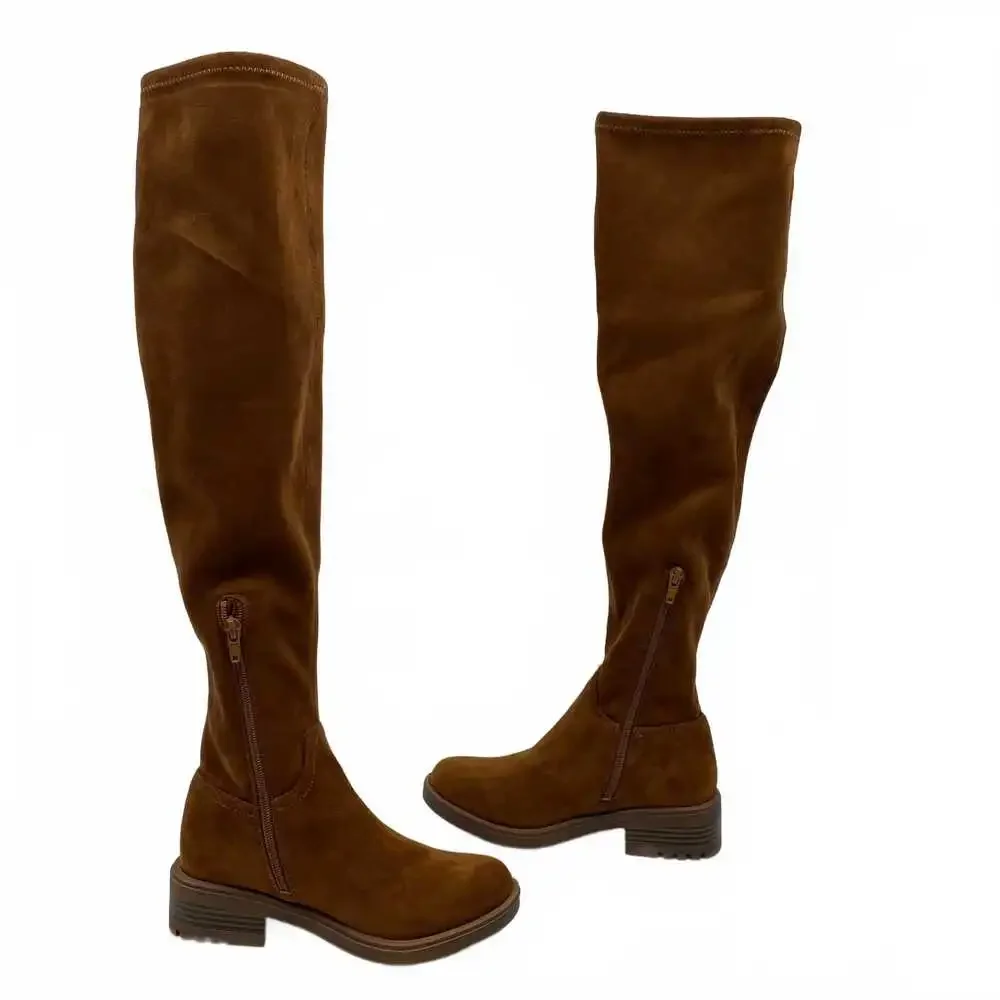 Life Stride Brown Faux Suede Over the Knee Boots | Women’s Size 5